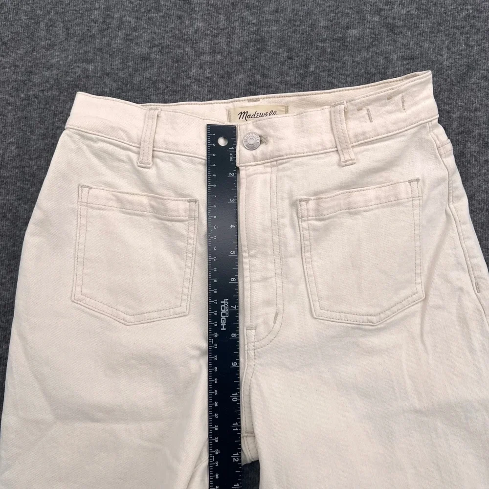 Madewell Perfect Vintage Wide Leg Jeans Cream Off White High Rise Denim Size 27